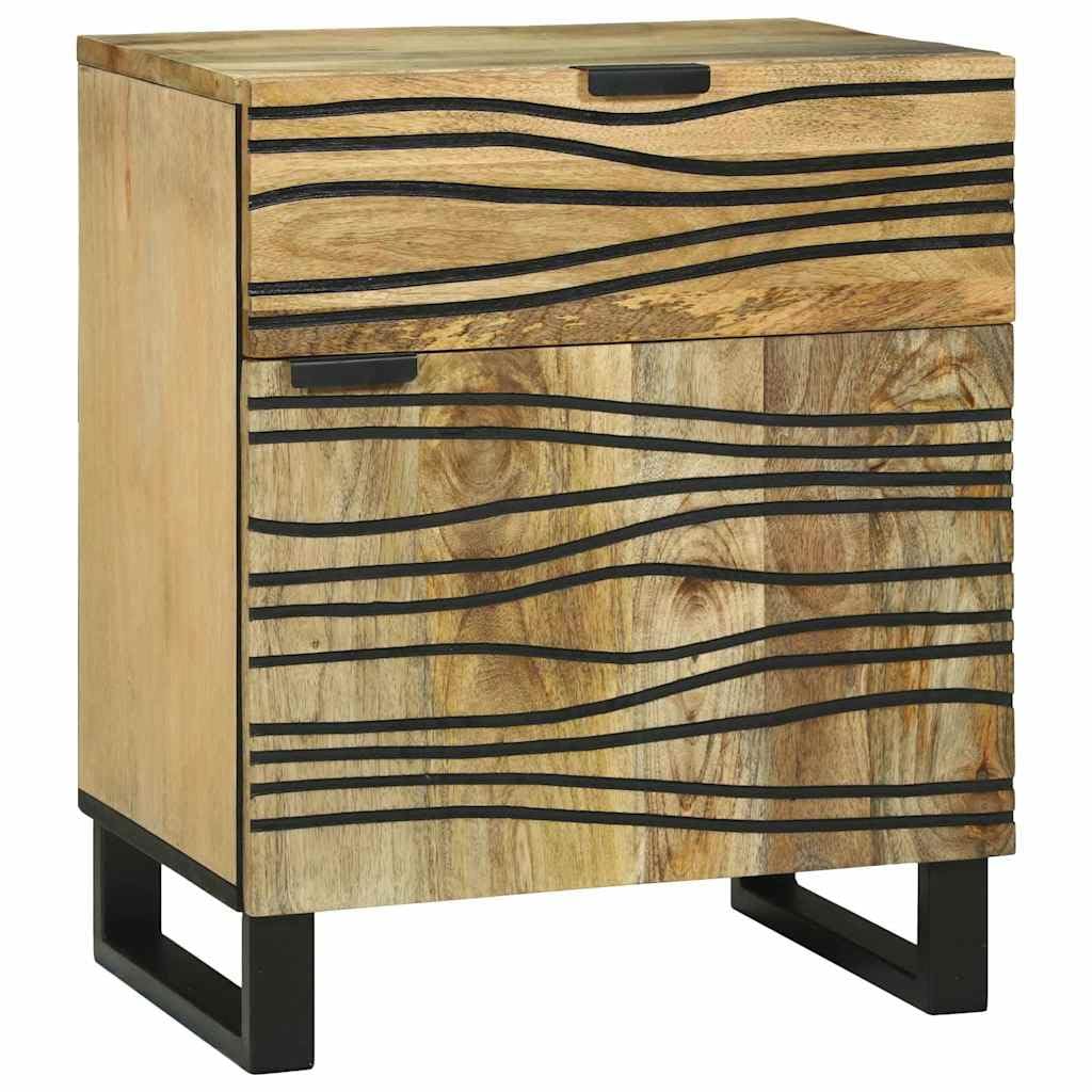 Table de chevet en bois d'acacia massif pour réchauffer l'ambiance de la chambre