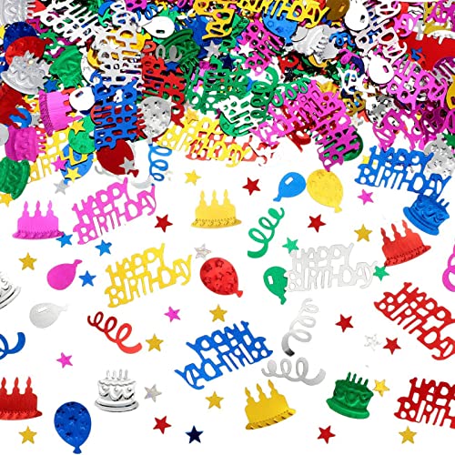 600 Stück HAPPY BIRTHDAY Konfetti Set – Grün & Gold Für Geburtstagstischdeko & Party