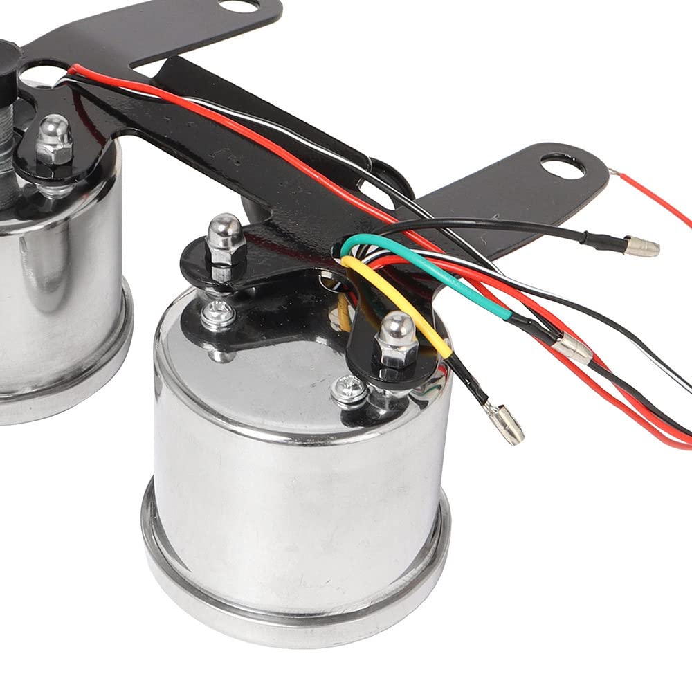 Riloer Compteur de vitesse, tachymètre, odomètre, jauge avec support, rétroéclairage LED pour moto, kit combiné, UniVe*rsal Fit
