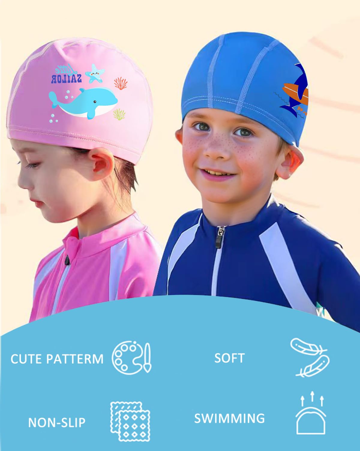 Cuffia Da Nuoto Bambini 4-9 Anni - Cuffie Piscina Colorate In PU Morbido - Foto 7
