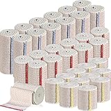 LEIFIDE 48 Pcs Elastic Bandage Wrap 2 Inch 3 Inch 4 Inch Compression Wrap with Self Closure Washable Elastic Bandage Reusable Stretched Rolls for Sport Sprains Injury Recovery