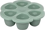 BÉABA - Vasetti Multipli in Silicone - Qualità Premium - Resistenza Termica Estrema - Forno e Microonde - 6 Scomparti Separati - Ermetico - Fabbricati in Francia - 6 x 150 ml - Verde Salvia - 1
