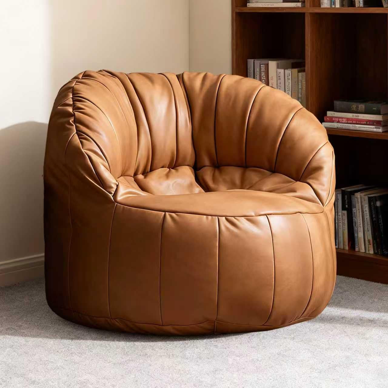 ビーンバッグチェア（カバーのみ）フェイクレザービーンバッグカバーレイジーフロアソファービッグビーンバッグフェイクレザーチェアリビング