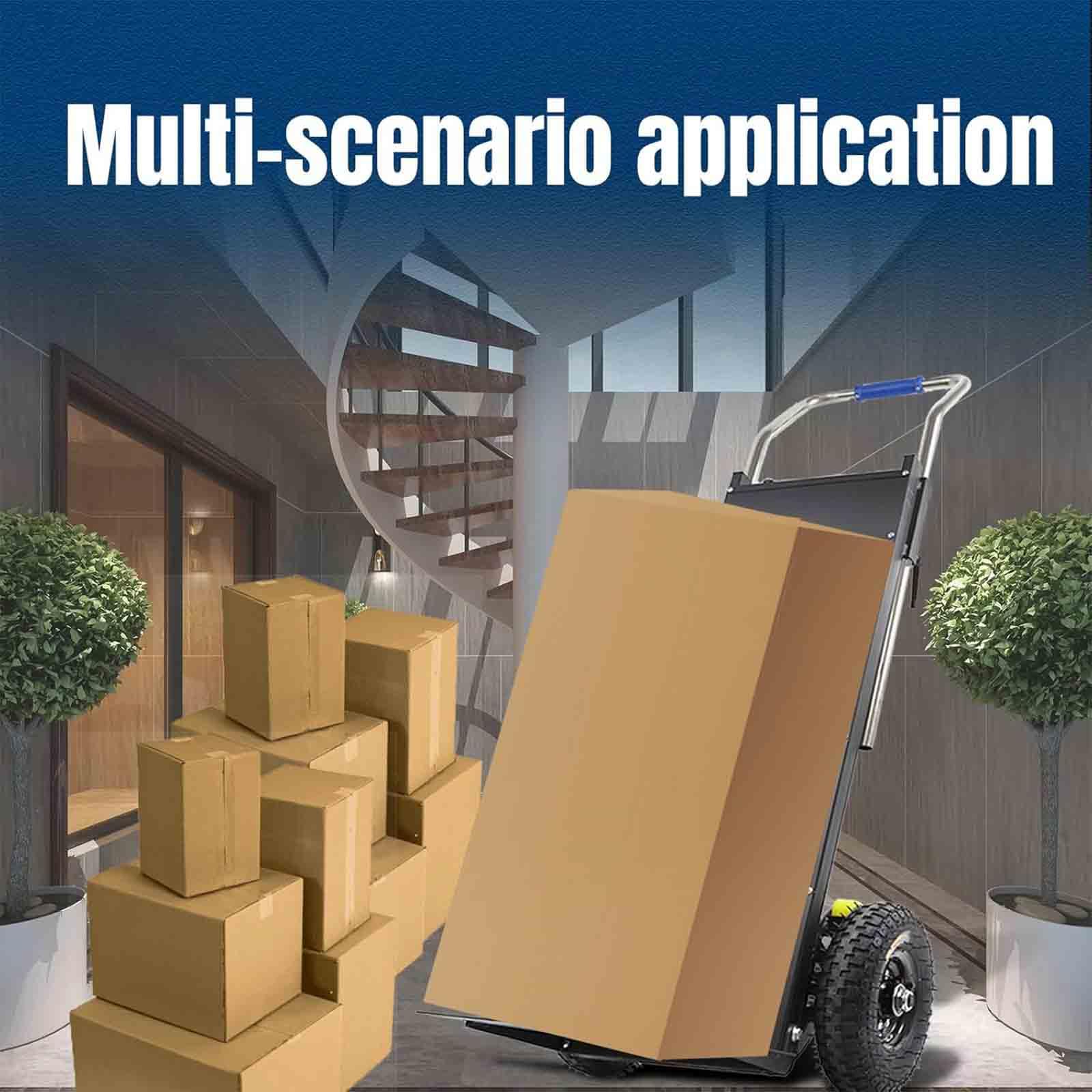Carrello montascale Elettrico da 1200 W, capacità di Carico (400 kg) E Batteria Rimovibile, con Maniglia Telescopica, Motore Brushless, Facile da Usare e Portatile,001