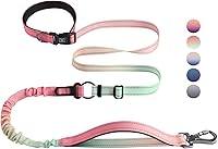 Vista 22 de Roses&Poetry Correa de Perro Manos Libres con Bolsa con Cremallera, Correa Elástica de Cintura de 6-9 pies para Caminar con Perros Medianos