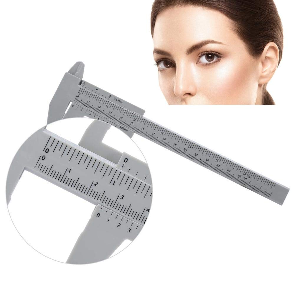 Vernier Caliper, Tattoo Eyebrow Ruler, Professional Reusable Plastic Tattoo Measuring Vernier