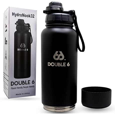 Flaskap Insulated 32 Oz Sports Water Bottle Freepour Lid