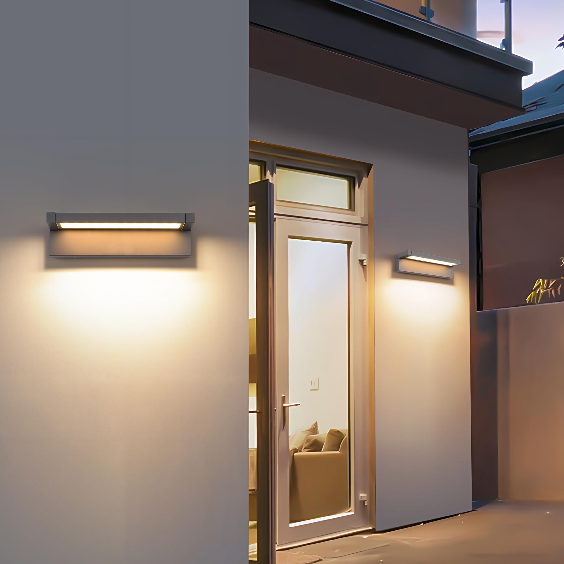 KUKAK 36W Applique Murale,Angle de Lumière Réglable,3000K,Gris Foncé