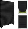 No Drill Temporary Blinds, Stick On Pleated Blinds for Windows in Bedroom Kitchen Bathroom, Cut to Size Stick On Curtains for Blackout Thermal, Privacy Protection Black, 60CMx150CM