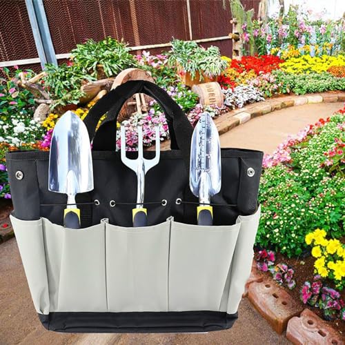 Bolsa de armazenamento de jardinagem | Organizador de sacola de jardinagem com bolsos e alça | Bolsa