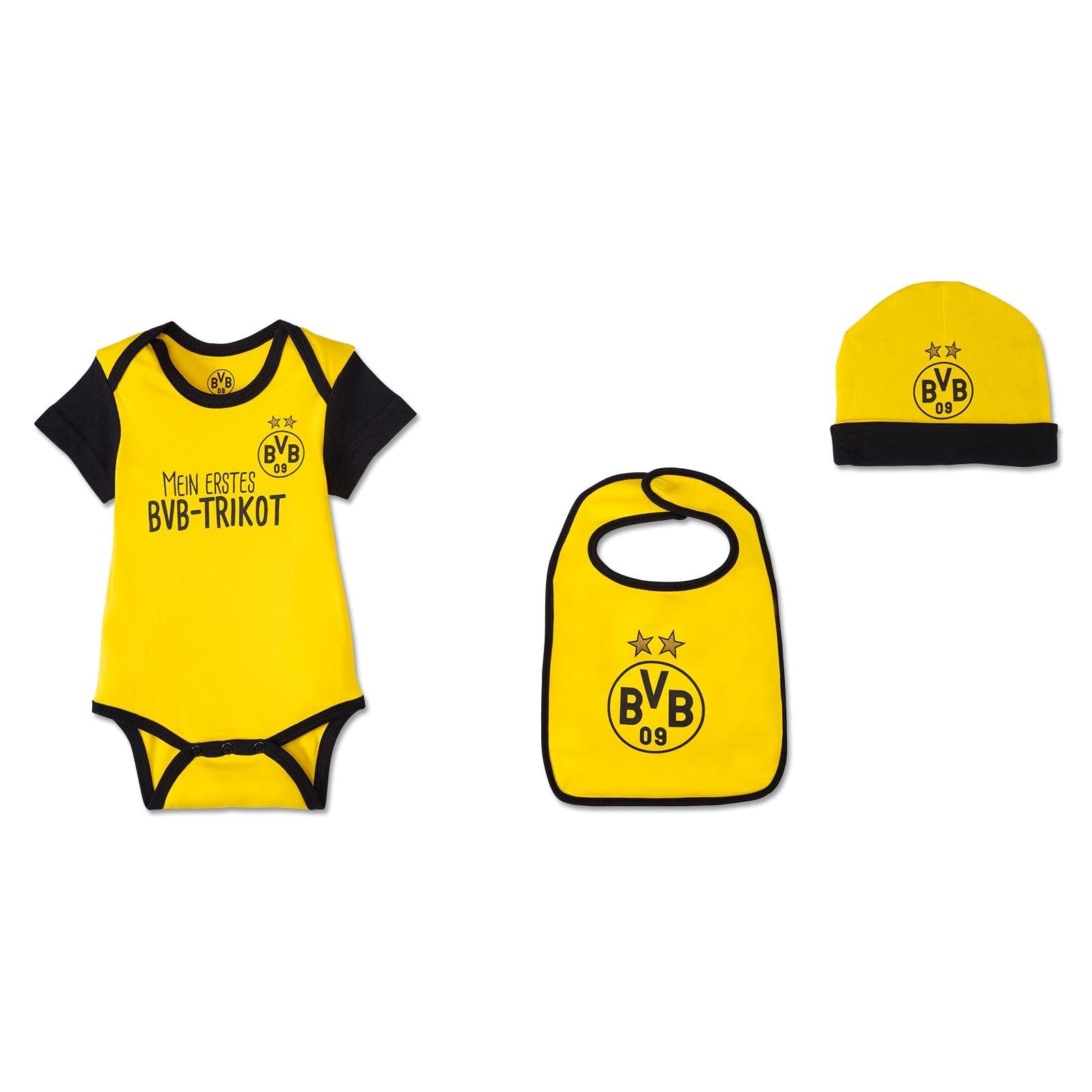 Borussia Dortmund Unisex Baby BVB pudełko prezentowe 3-częściowe, żółte, 62-68 (3 sztuki), żółty, 62-68