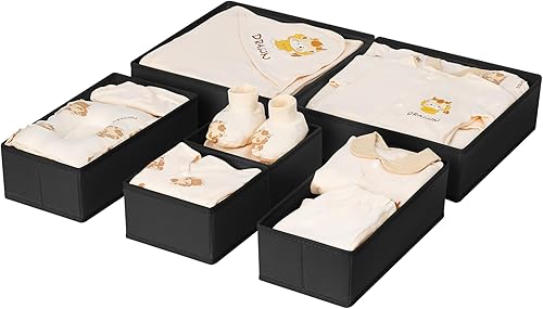 Miniatura 32 de DIMJ Contenedores organizadores de cajones de armario para bebé, paquete de 10, beige Beige,Negro,Gris