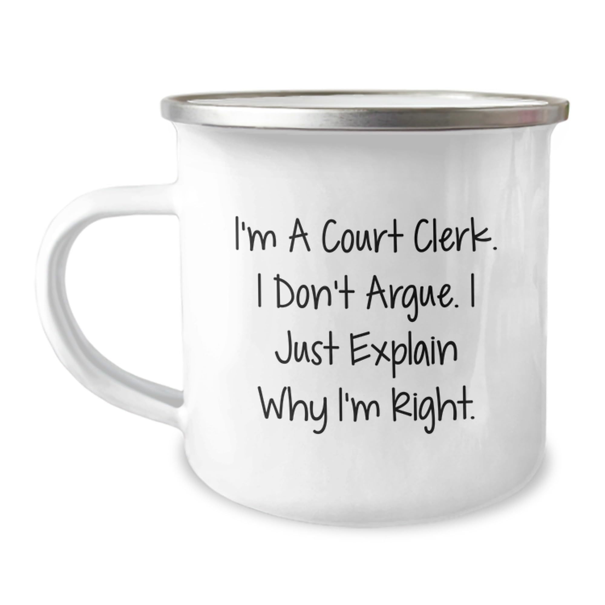 Funny Court Clerk Gifts for Christmas - Court Clerk Camping Mug - I'm A Court Clerk — funny ceramic mug from ShopProudGifts