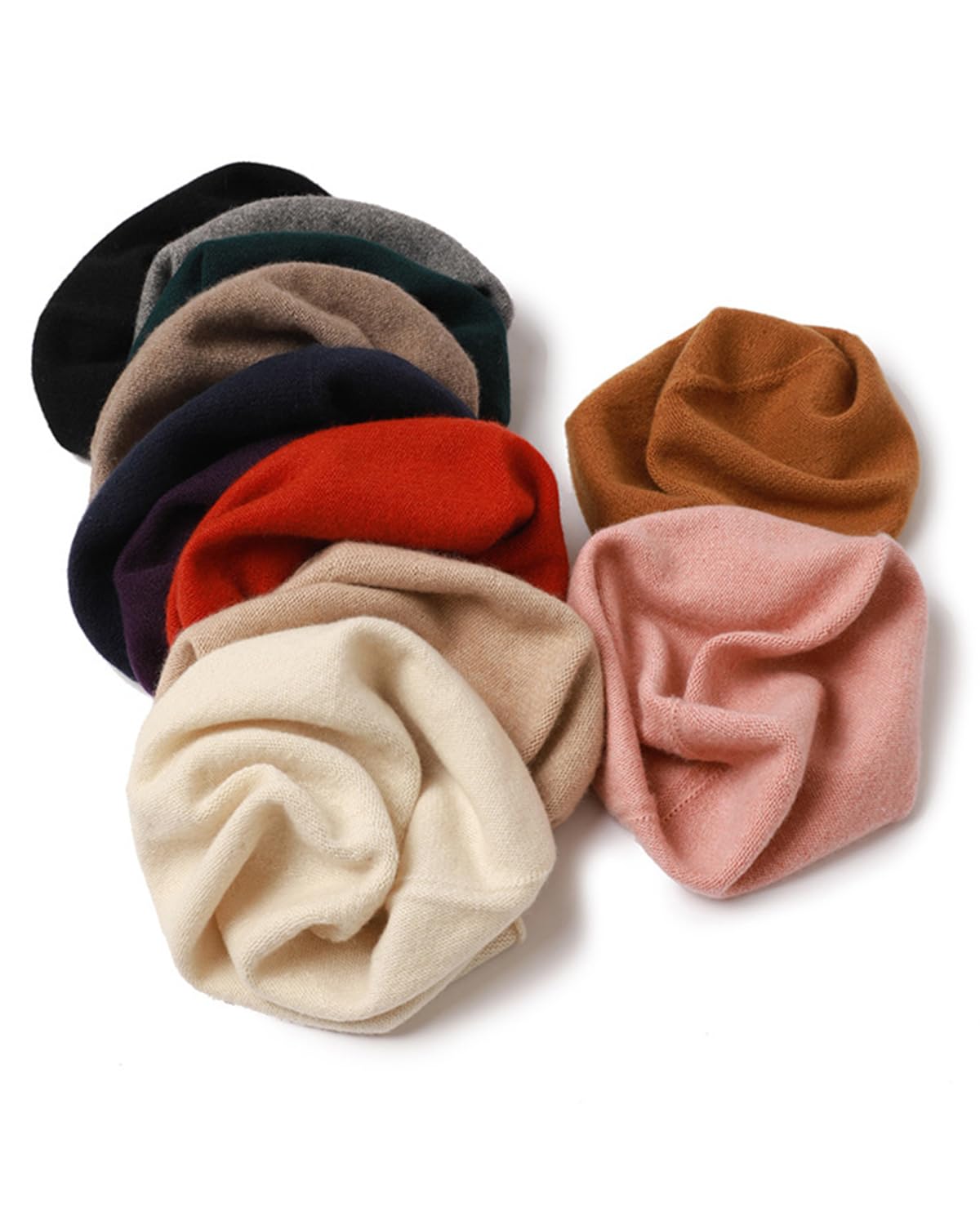 YUONNY 100% kaszmirowa dzianinowa czapka damska, ciepła luźna czapka beanie z zwijanym brzegiem na jesień zimę, wszechstronna miękka czaszka czapki outdoorowe sportowe na narty prezent