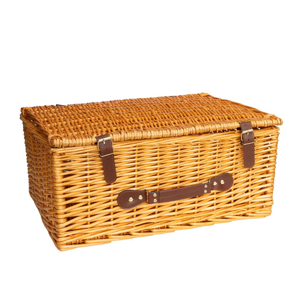 Arthur Cameron - Beedon Natural Wicker Hamper Basket & Gift Basket - Perfect as a Blanket Basket & Home Accessories (Natural, Large)