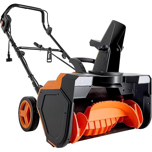 VEVOR Electric Snow Blower, 23 inch 15A Corded Snow Thrower with Dual LED Headlights & 180° Rotating Chute, 25FT Throwing Distance, 12" Depth Clearing, Walk-Behind Snowblower for Driveway Sidewalk