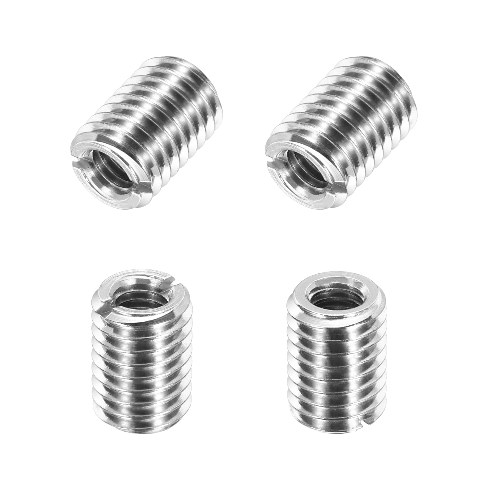 sourcing map 4Pcs 316 Stainless Steel Thread Reducing Nuts, M10x1.5 Male to M6x1 Female 12mm Long Metric Repairing Insert Nut Screw Threaded Adapters Sleeve Reducer Conversion Fastener