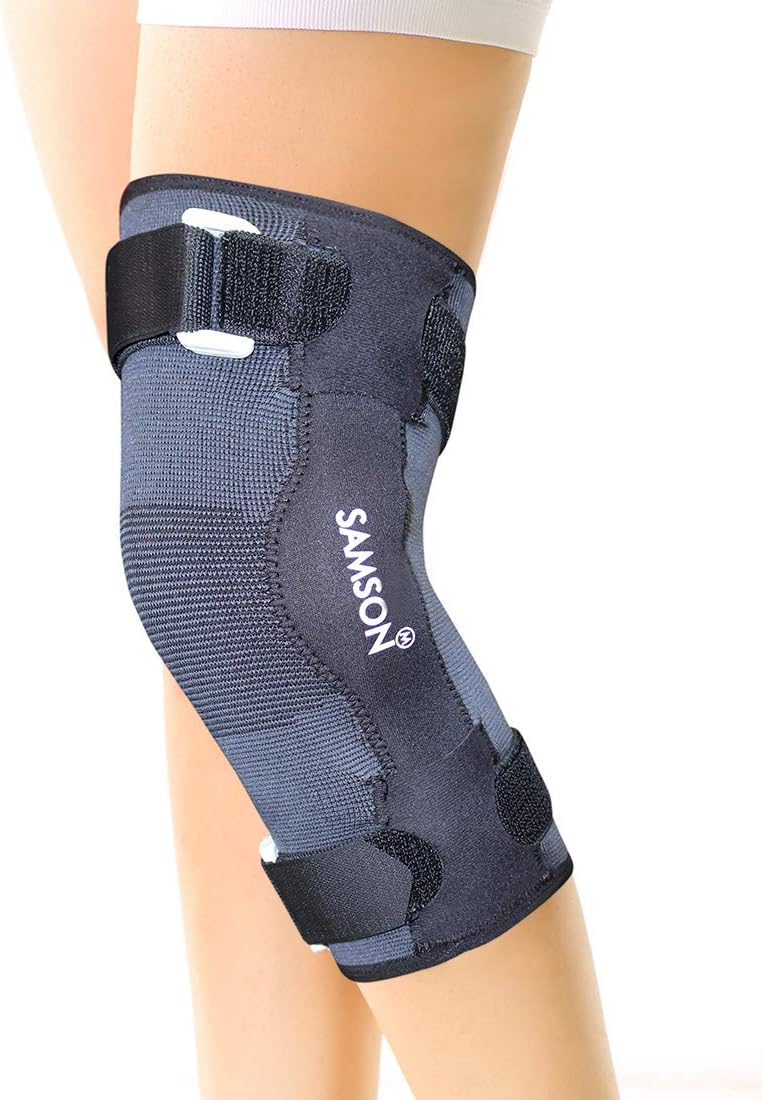 Samson Knee Cap Hinged(Deluxe) for Knee Support(XL,Black)