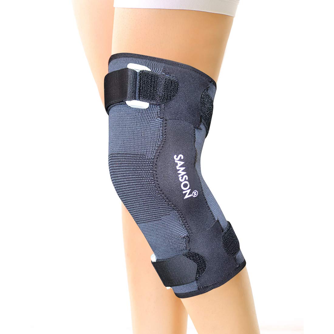 Samson Knee Cap Hinged(Deluxe) for Knee Support(XL,Black)