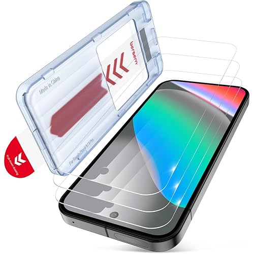 BERSEM 3 Pack for Google Pixel 10/Pixel 10 Pro 2025, Piexl 9/Pixel 9 Pro 2024 Screen Protector, 9H+ Tempered Glass Film with Customized Installation Tray, Fingerprint Unlock, Military Grade Shatterproof, HD Clear, Scratch Resistant