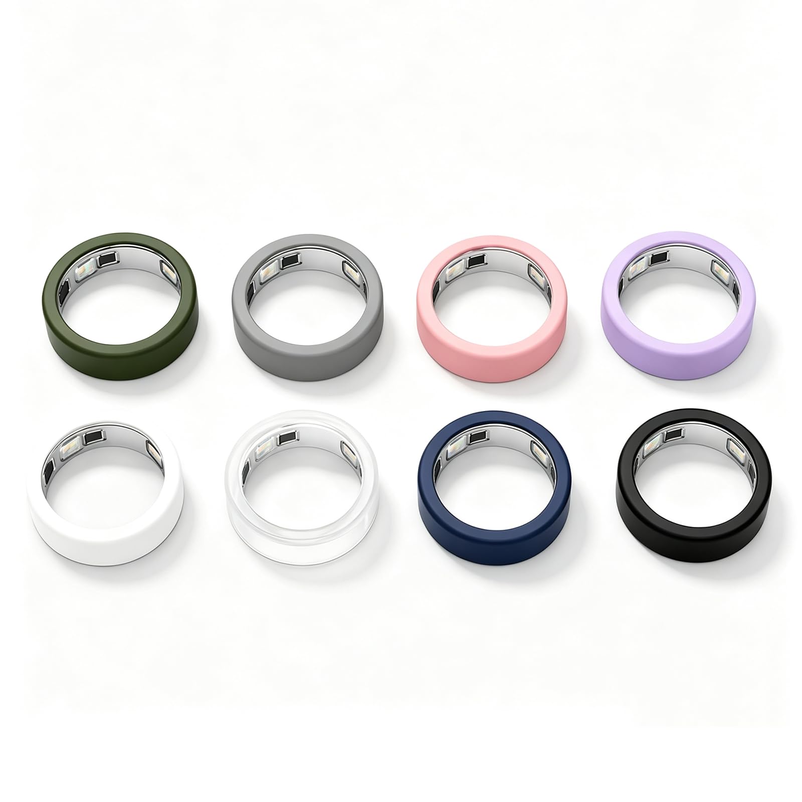 Photo 1 of 8 Pack Ring Cover Compatible with Oura Ring 5, Ultra-Thin Silicone Ring Protector Case, Soft Comfortable Anti-Scratch Ring Guard, Lightweight Daily & Fitness Protection(M)