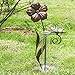 A Ting Garden Decorative 7" Metal and Glass Rain Gauge,Butterfly,Flower