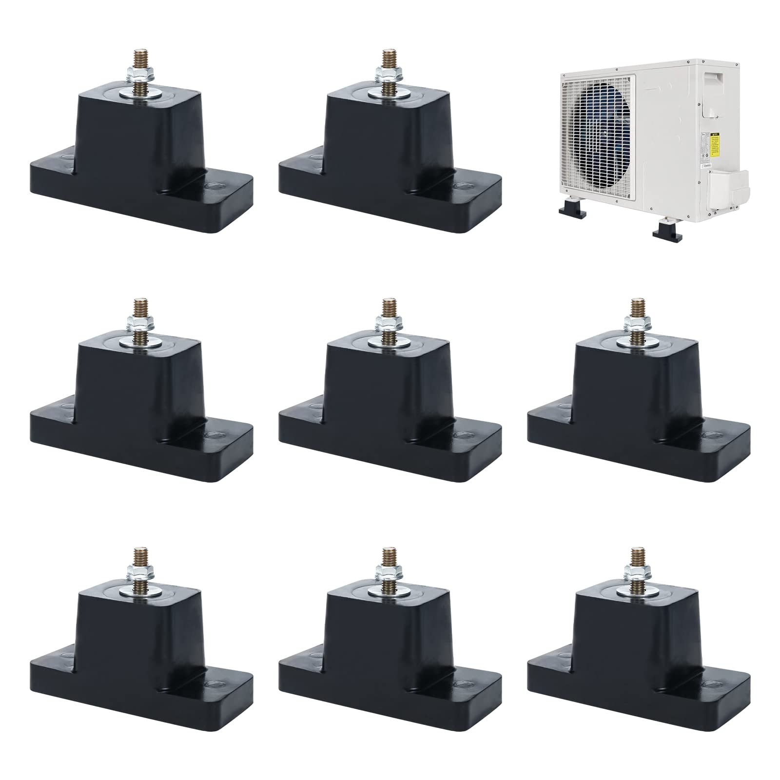 4 stuks rubberen isolatorpads voor airconditioner, anti-vibratie