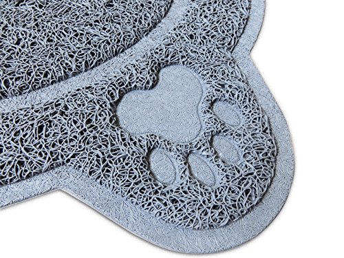 Rigsbee Pets Cat Litter Mat-Large Kitty Mat + Bonus Small Pet Bowl Mat–Fibers Act As Best Litter Catcher To Trap & Control Cat Box Scatter #TOP7