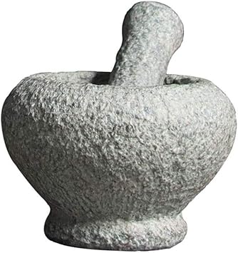 Mortar and Pestle Set, Unpolished Natural Stone, Natural Mortar and Pestle for Grinding Herbs Spices, Home Kitchen Gadget Multi-Function Grinder Crush Pot Manual Smasher Crusher