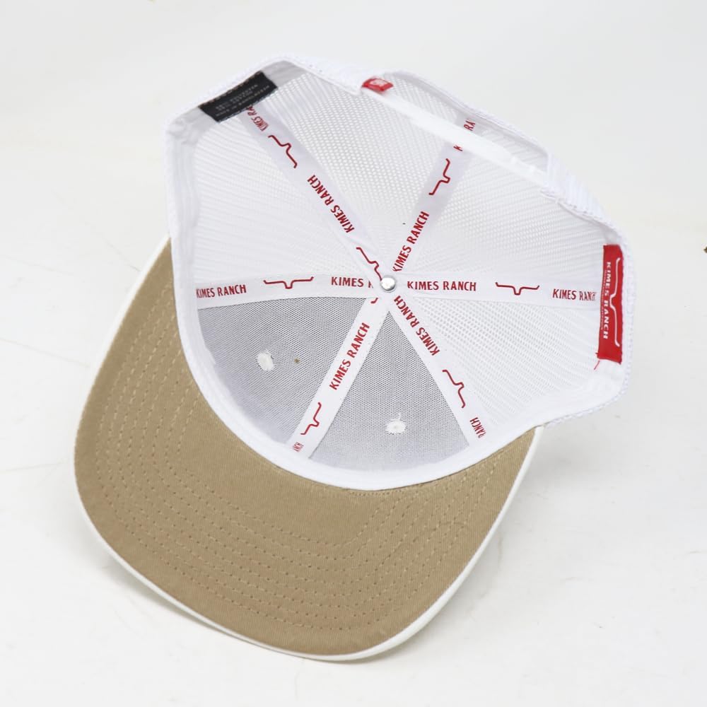 Kimes Ranch Caps Adjustable Snapback Weekly Trucker Hat White - Image 5