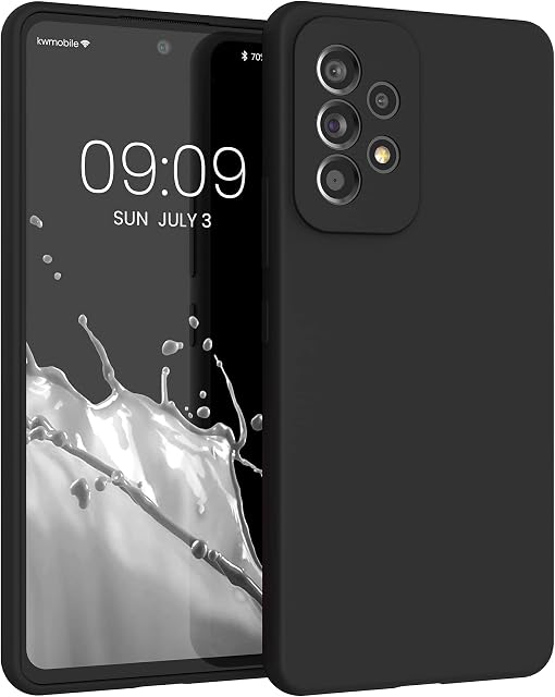 kwmobile TPU Silicone Case Compatible with Samsung Galaxy A53 5G - Case Slim Phone Cover with Soft Finish - Black