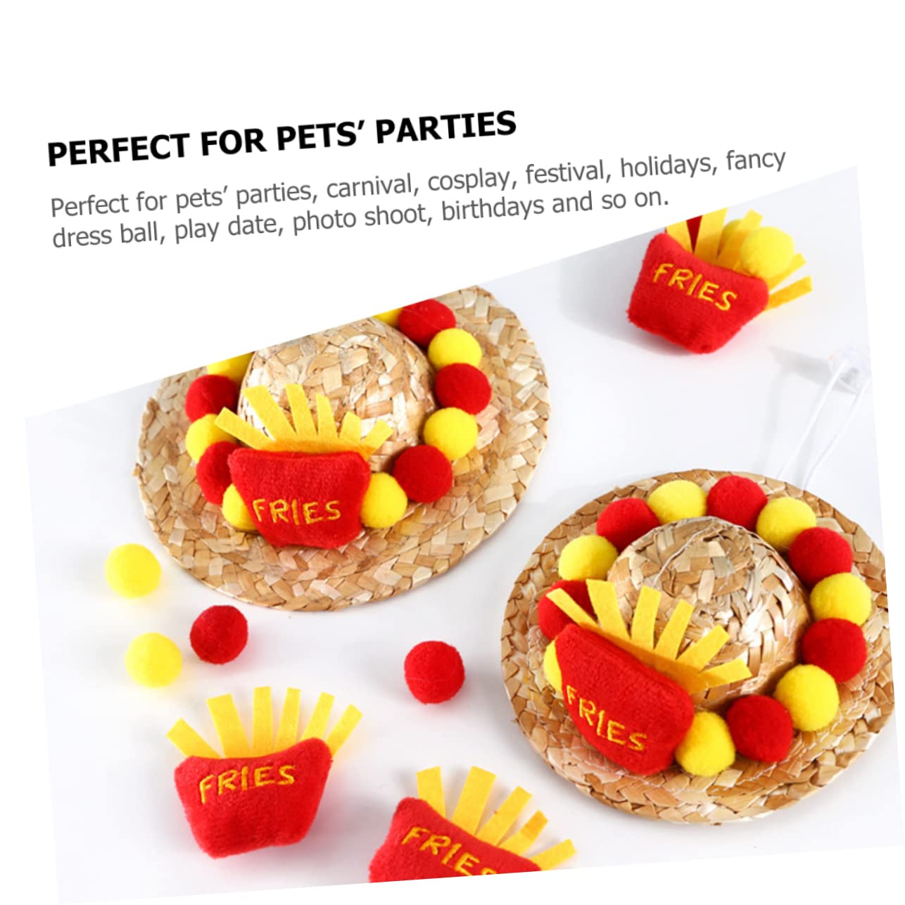 FRCOLOR 4piezas Sombrero Ajustable para Mascotas Gorro De Verano para Perros y Gatos Sombrero De Fiesta Divertido para Disfraces De Animales para Fotos y Eventos