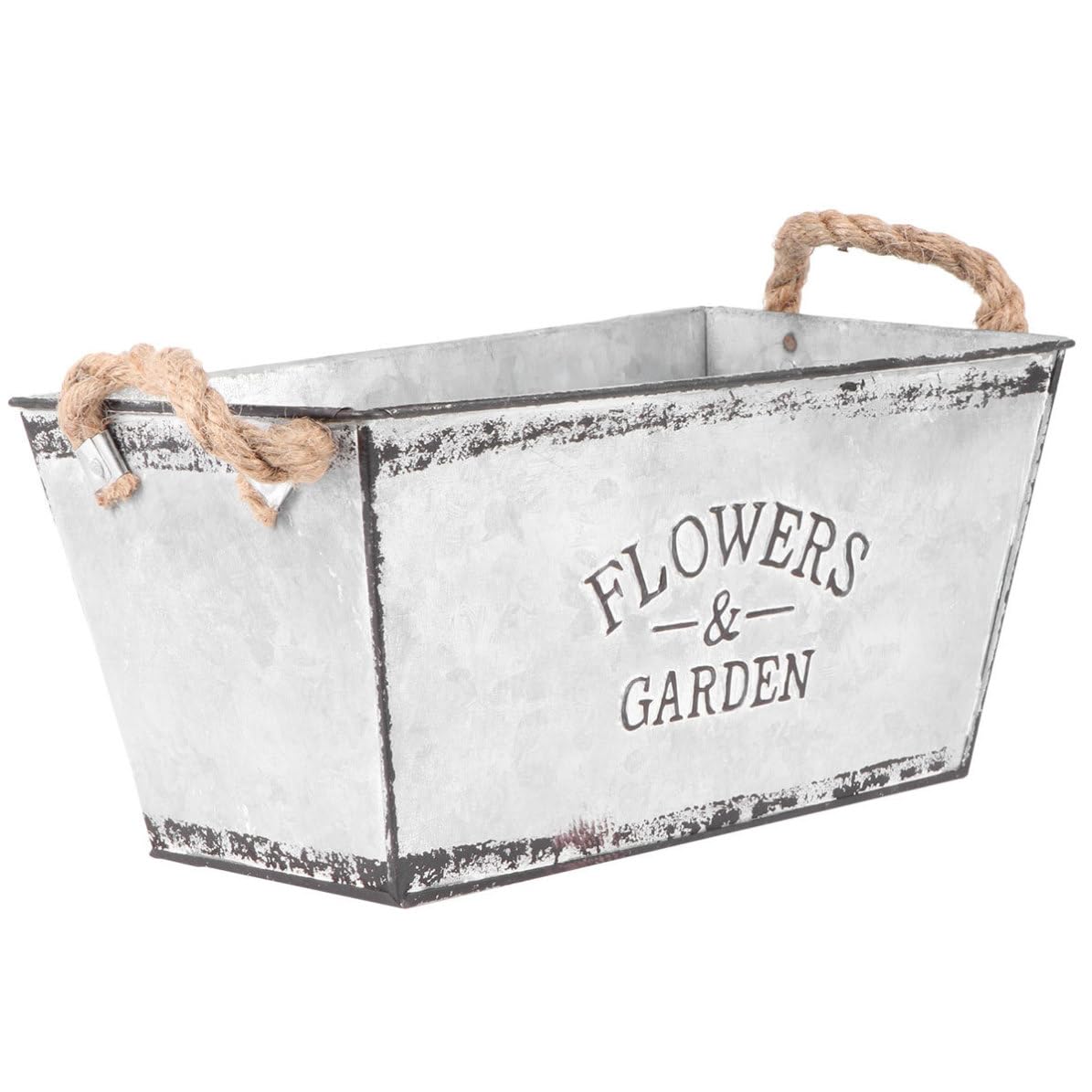 Cubo de hierro para flores de alta resistencia con acabados minimalistas duraderos
