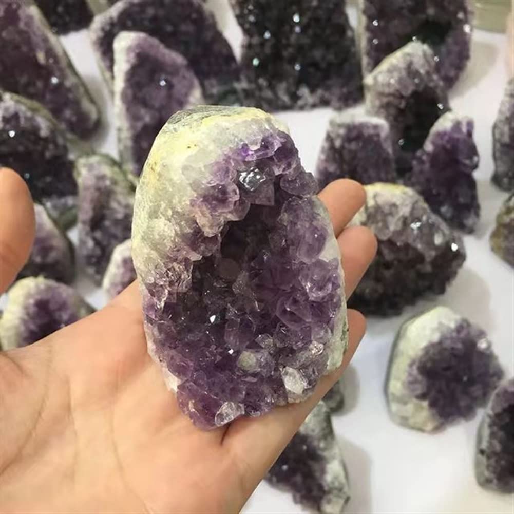 Cristal 500G-1500G Amatista Natural Cuarzo Geoda Cristal Piedra Racimo for 1PC Inicio Colecciones (Color : 500g-600g 1pc)