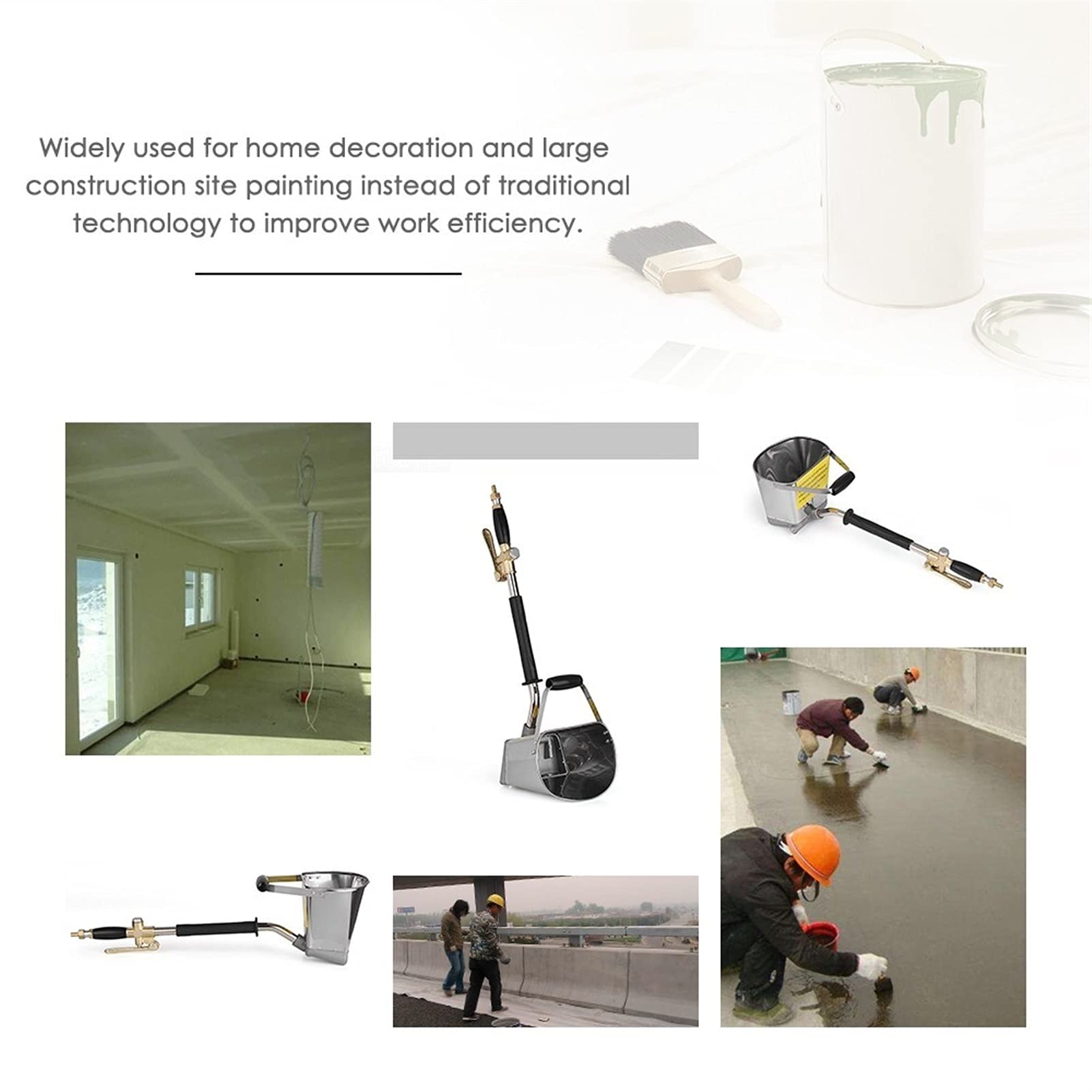 Pistola a spruzzo universale per pittura su pareti Spruzzatore per malta di cemento Pistola per tramoggia per intonaco Spruzzatore per intonaco Secchio per tramoggia Pistola per gesso 64 cm Pittura,