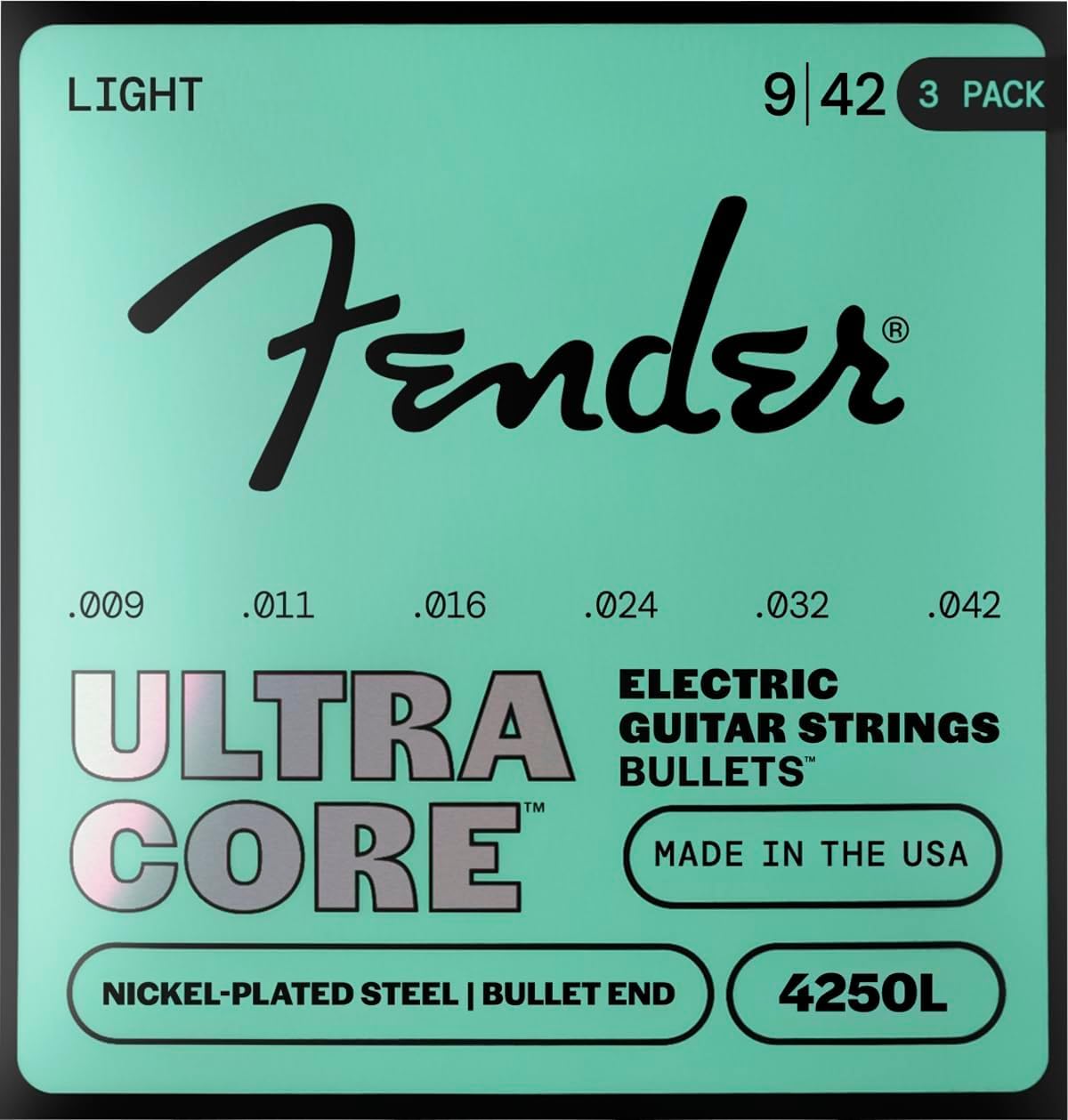 Fender Ultracore 4250L Cuerdas Guitarra Eléctrica Niquelado .009-.042 3x