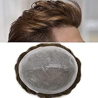 Vista 46 de Hombres Toupee 100% Europeo Remy Cabello Humano Piezas 0.002 in Ultra Delgado Piel Sistema de Reemplazo de Pelo Toupee para Hombres Protesis Capilar