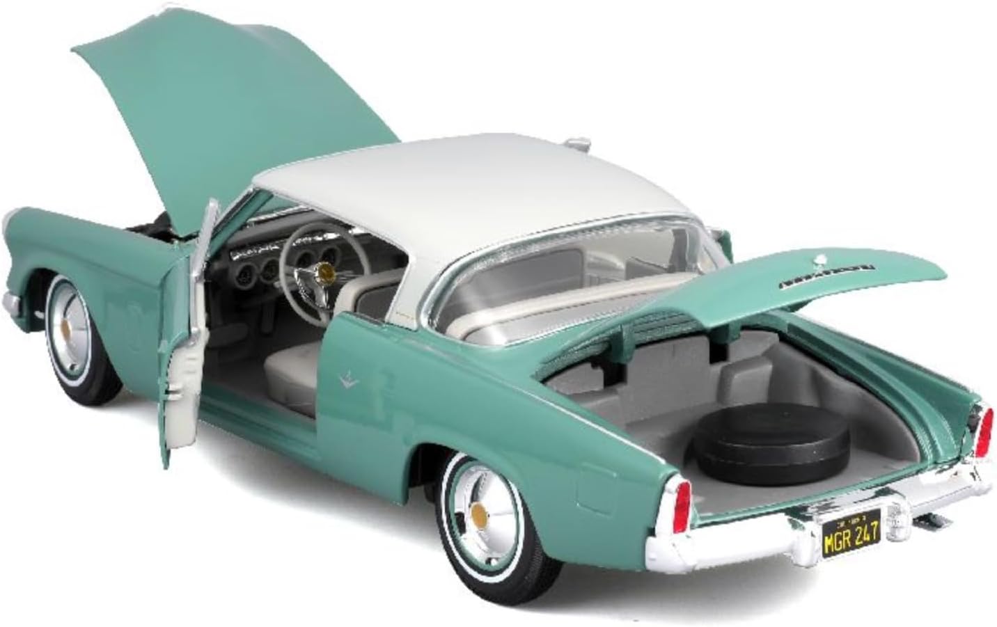 Maisto 1:18 Scale Model Compatible with Studebaker Starliner 1953 (Green) Die-cast Miniature Vintage Model Replica