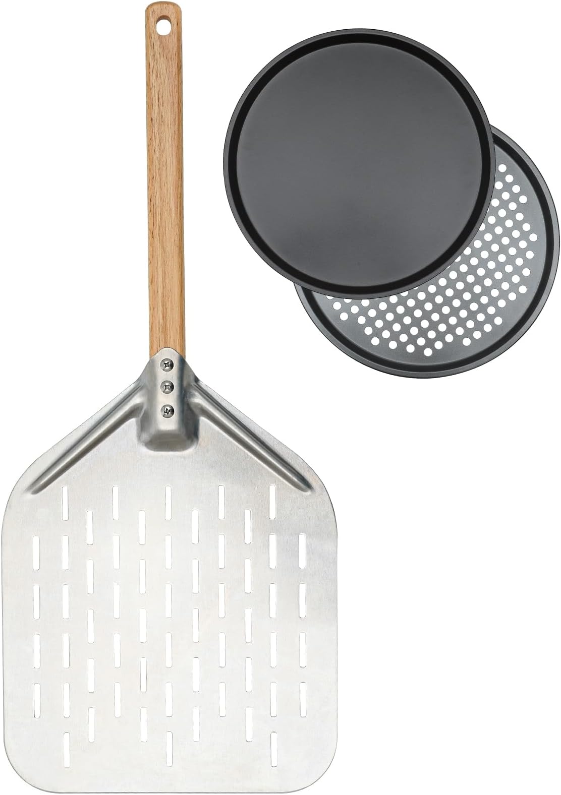 Pizzaschaufel perforiert – Schaufel aus dickem Aluminium und ...