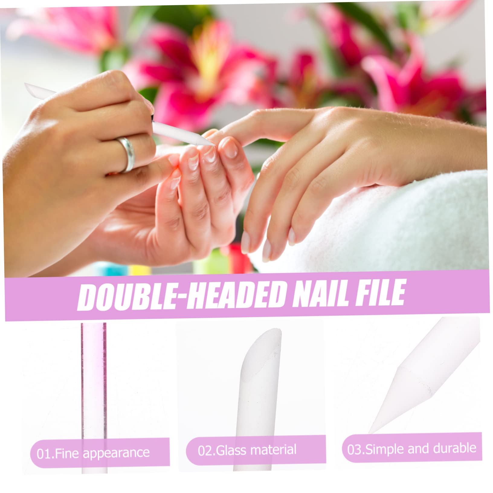 FRCOLOR 4 Juegos De Limas De Uñas De Cristal Para Manicura Fáciles De Usar Y Ligeras Para Principiantes Y Expertos En Manicura 3 Unidades X 4