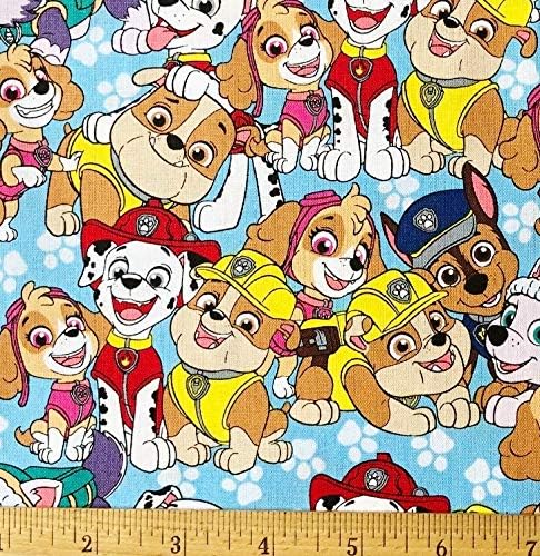 1 2 Yard Paw Patrol Buddies On Blue Cotton Fabric Skye Rubble Marshall More Great For Quilting Sewing Craft Projects Quilt Throw Pillows More 1 2 Yard X 44 Amazon Ca Home