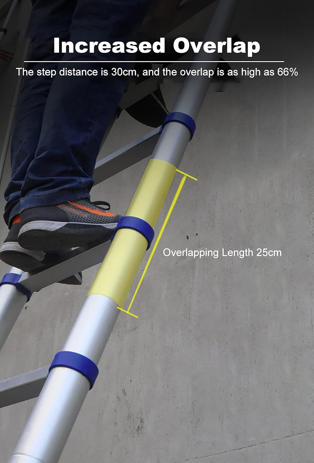 JAPEL Telescopiladdercopiladder with Safety Independent Locking, Portable Slow Downladder for The Walls, Change The Light Bulbs,Ing/a/6.3M/20.7Ft