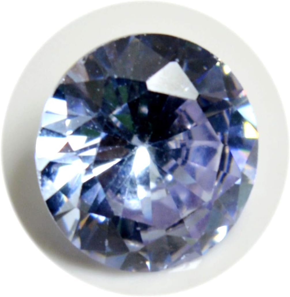 8X8 MM Cubic Zircon Stone Blue Color Round Cut Faceted Loose Gemstone for Jewelry Making