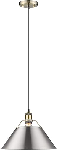 Vista 6 de Golden Lighting 3306-L CH-NVY Colgante Orwell, cromado con pantalla azul marino Cromo con pantalla azul marino