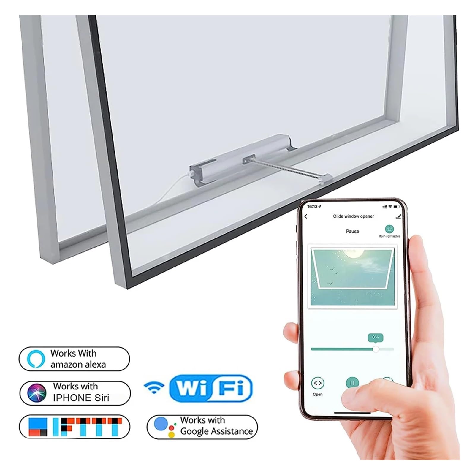 El más nuevo abridor de ventanas automático de cadena de longitud ajustable de 100~400 mm con control remoto opcional Abridor AutomáTico De Puerta Corredera(Remote kit)