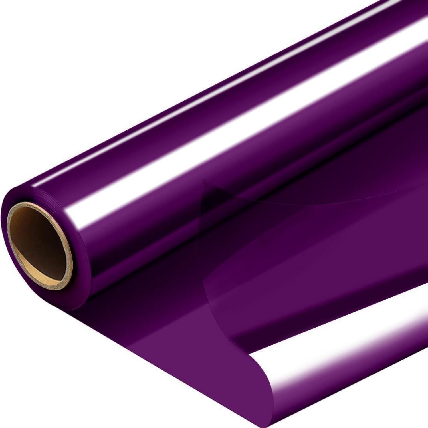 Purple Cellophane Wrap Roll, 30m x 40cm Translucent Purple Cellophane Wrapping Paper, 2.5 mil Cellophane Wrap for Gift Baskets, DIY Arts Crafts Decoration, and More