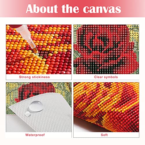 Mxjsua Red Rose Diamond Painting Kits For Adults, Flowers Dreamcatcher Diamond Art Painting Kits Rose Full Diamond Painting Kits Round Drill Diamond Gem Beads Painting For Home Decor 12X16 Inch #TOP3