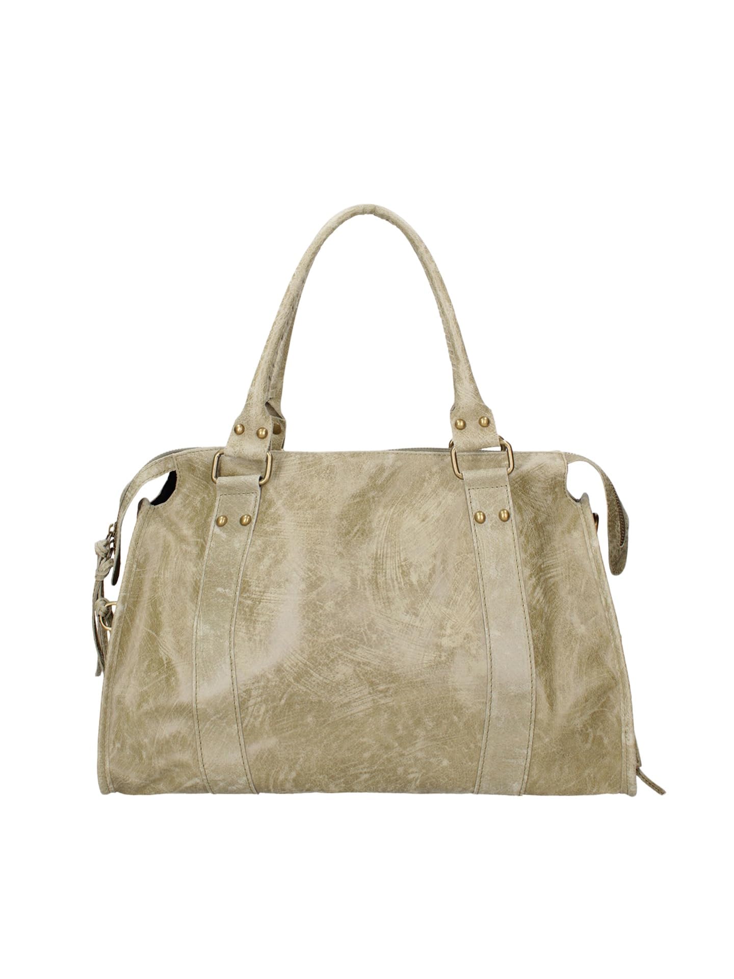 Gave Lux Borsa a spalla da donna vera pelle scamosciata. Prodotto artigianale. Made in Italy GLX220609023FBG Cuoio Chiaro 41x28x13 cm