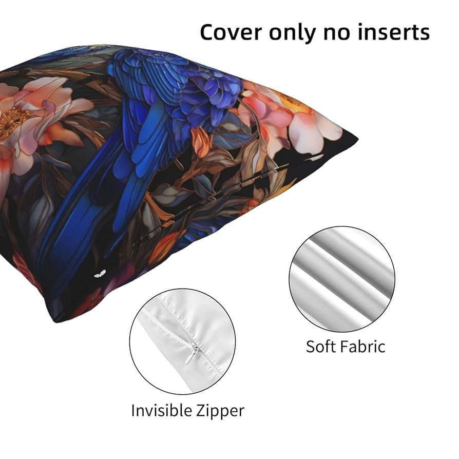 枕　レトロ Amazon.co.jp: 正方形 レトロ 鳥と花 枕カバー、ソファ用スロー