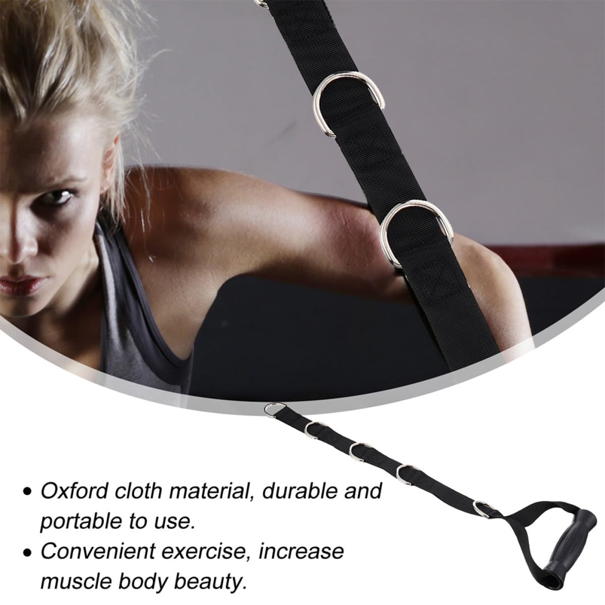 Ciieeo Fasce di Resistenza Fitness Maniglie a d Nere 2 Pezzi, Corde per Trazione Bicipiti Leggere e Portatili, Attrezzatura per Allenamento Forza Palestra e Casa